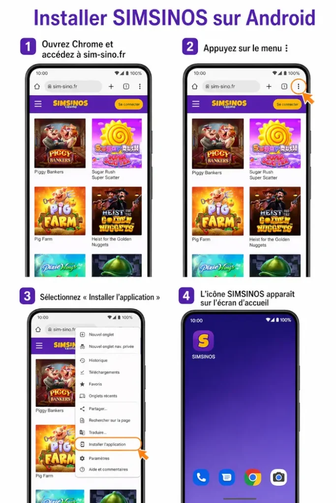 Installer Simsinos sur Android